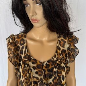 Express Leopard Babydoll Blouse